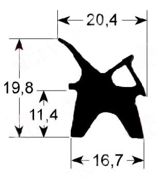 Garnitura usa cuptor cu convectie, convectomat, FOINOX pentru  modelele PG100M  si PG101M. Dimensiuni: Lungime701mm x latime 666mm conform schitei, profil 2410, cod producator R70041550