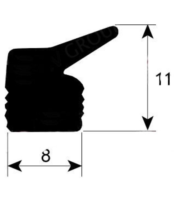 Garnitura silicon capac masina vidat Cookmax, Henkelman, latime 8mm, inaltime 11mm, material silicon, se vinde la metru