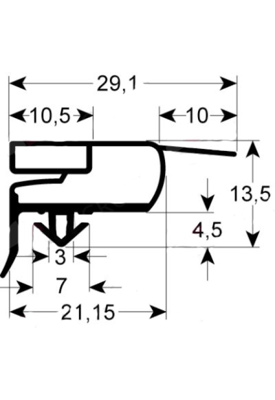Garnitura frigider, congelator, ILSA, WHIRLPOOL, profil 9773, dimensiuni exterioare: lungime-1539, latime-659mm, dimensiuni interioare( la varful sageti de fixare): lungime- 1526mm, latime- 646mm