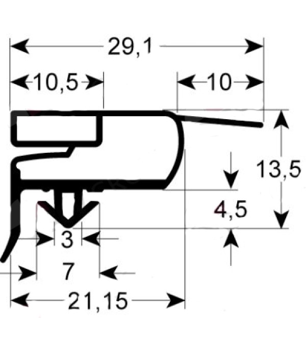 Garnitura frigider, congelator, ILSA, WHIRLPOOL, profil 9773, dimensiuni exterioare: lungime-1539, latime-659mm, dimensiuni interioare( la varful sageti de fixare): lungime- 1526mm, latime- 646mm