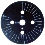 Disc gradat timer C20, diametru-Ø60mm, gradat de la 0-5minute, rotatie 0-290°.