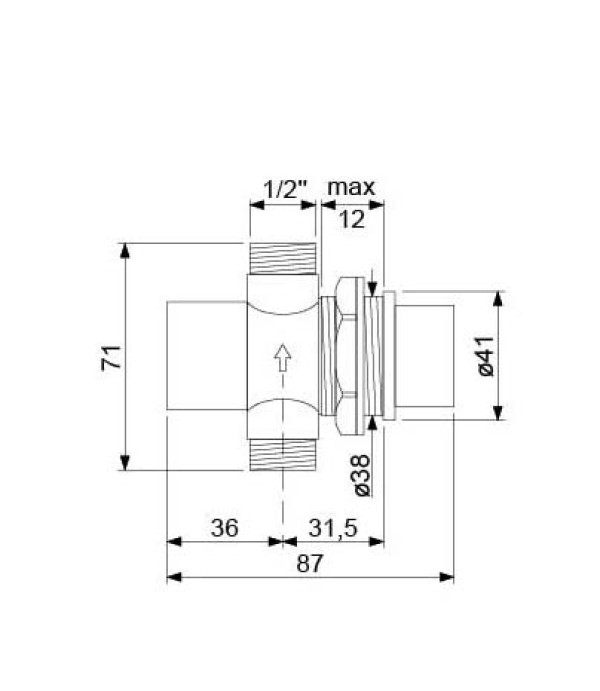 Robinet 1/2" cu autoinchidere 15 secunde 
