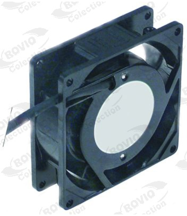 Ventilator axial pentru aer cald, masa calda, t. max. 70◦C, cu carcasa metalica si motor cu rulment, alimentare 230V/50Hz, putere 13/14W