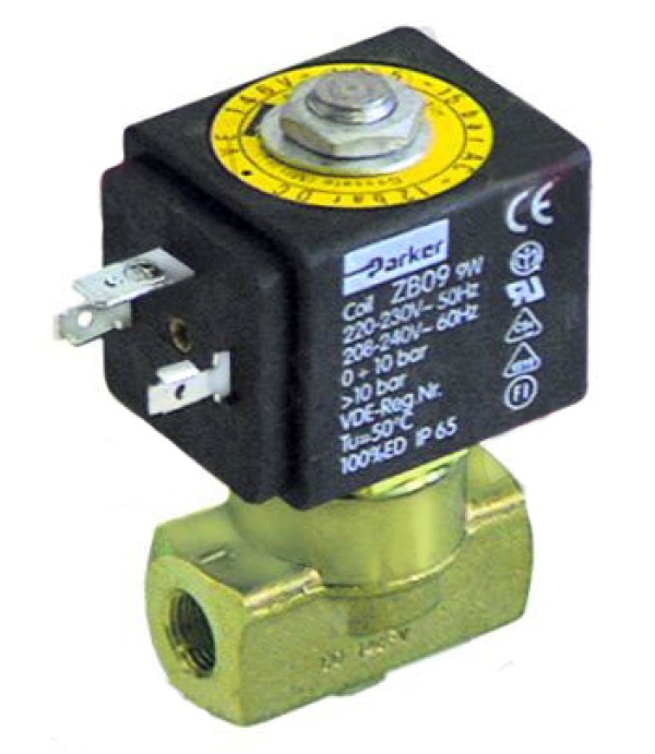 Electrovalva apa PARKER tip VE-146, bobina ZB09 de 9W, espressoare Grimac, San Marco, Fiorenzato