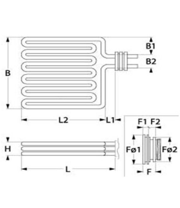 Rezistenta  friteuza GIORIK, EMMEPI, MBM, BARON, putere 10200W