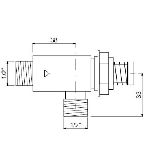 Robinet spalator cu actionare la genunchi, cu autoinchidere
