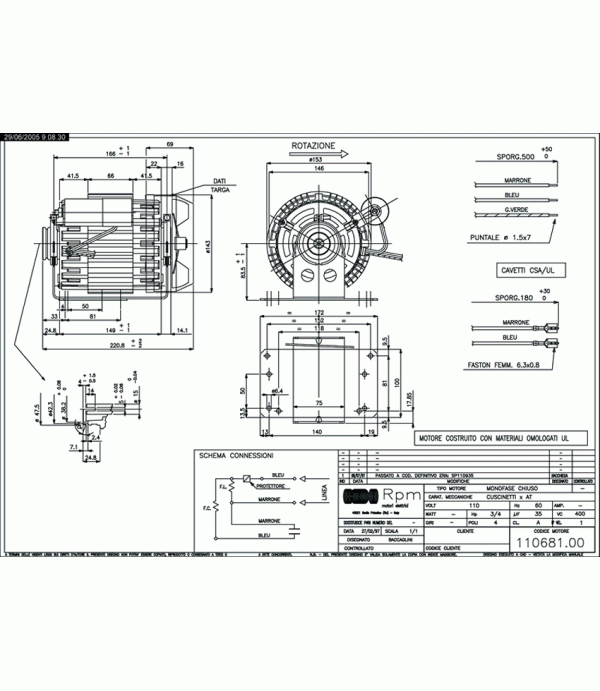 Motor pompa volumetrica 1000litri producator RPM, tip 11023817