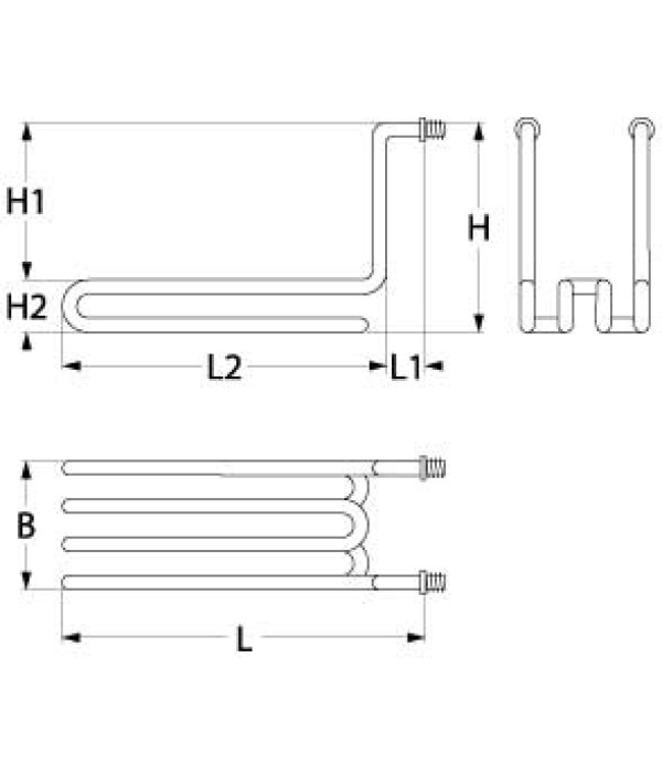 Rezistenta friteuza ANGELO PO, putere 2050W,alimentare 230V, 4varfuri, lungime-305mm, inaltime-245mm.Cod catalog producator 32G1241. Pentru modelele 30FES2