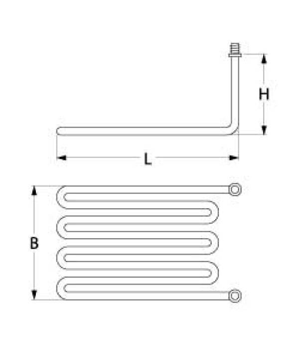 Rezistenta friteuza BERTOS, putere 3450W, alimentare 400V, Lungime(L)-290mm, latime(W)-180mm, inaltime(H)-153mm, patru varfuri 