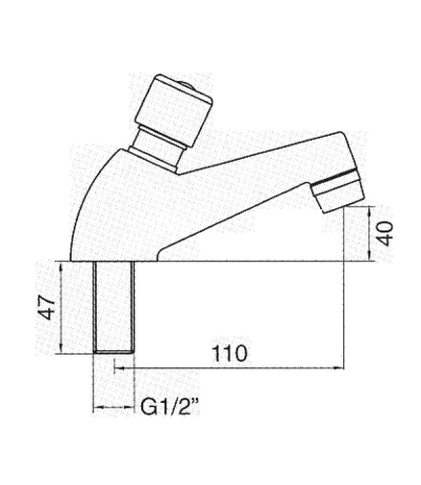 Baterie lavoar cu autoinchidere, conexiune apa de ½”, cromata, se poate folosi pentru apa calda sau rece. Producator GASTROTOP Germania