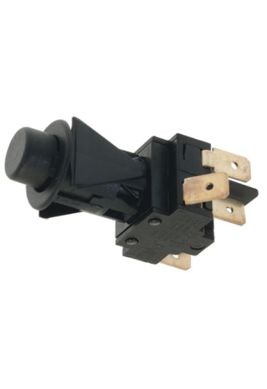 Intrerupator negru cu buton rotund fara retinere