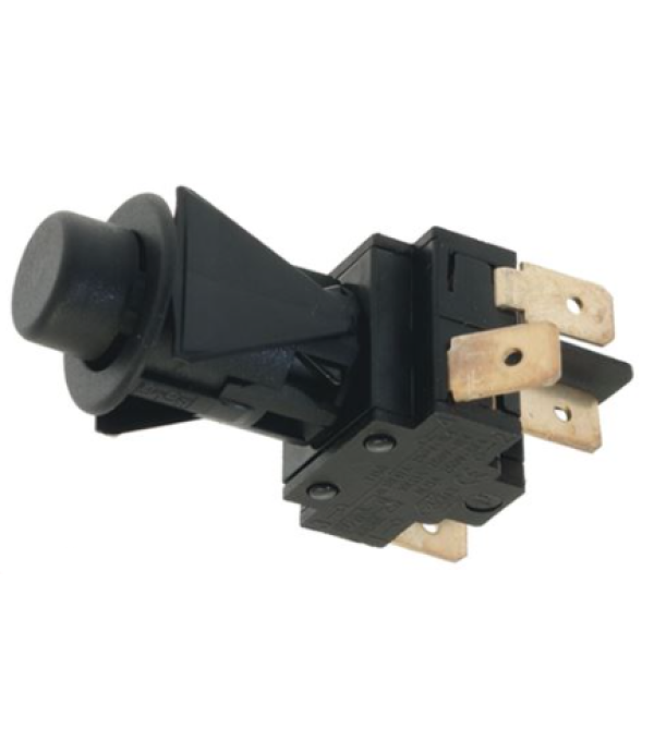 Intrerupator negru cu buton rotund fara retinere