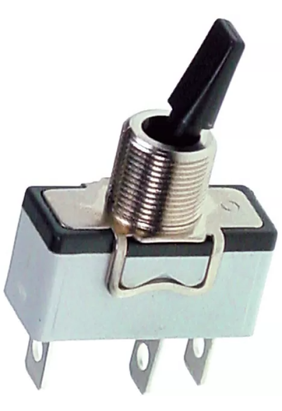 Intrerupator 15A 250V functie ON-ON, parghie neagra din plastic