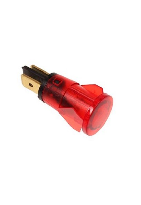 Lampa indicator tensiune ø12mm, culoare rosie, 230V