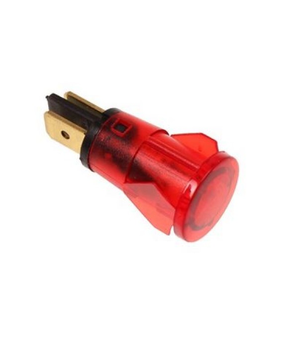 Lampa indicator tensiune ø12mm, culoare rosie, 230V