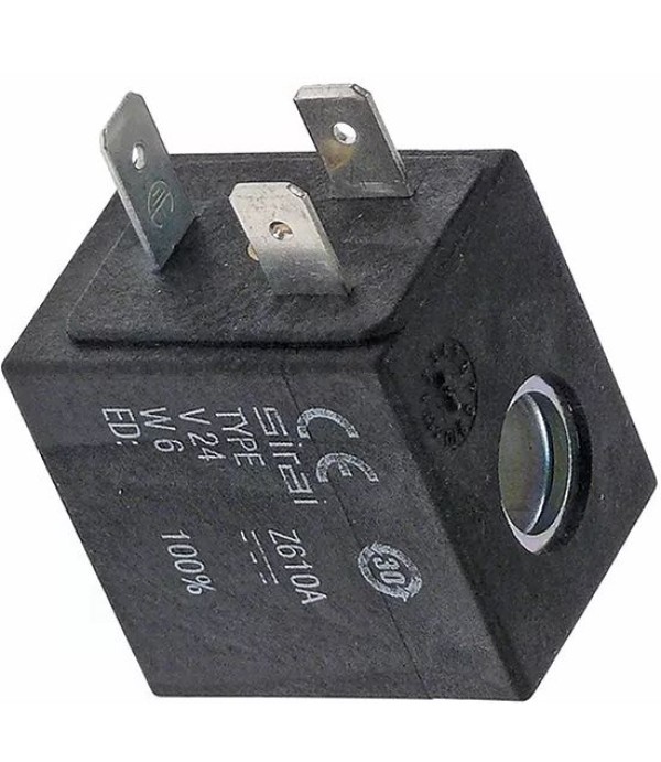 Bobina electrovalva Sirai Z610A, 24VDC interior de ø10 mm