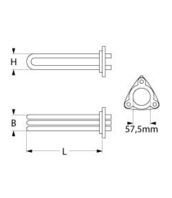 Rezistenta boiler masina de spalat vase COMENDA, Silanos putere 9000W