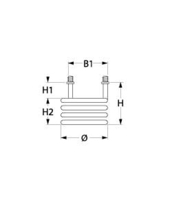 Rezistenta spirala 1000W, alimentare 230V, diametrul de 57mm, inaltime 59mm, distanta de montare (B1) 50mm. Pentru boiler expresor FAEMA Family 